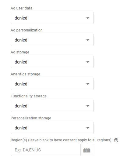 Címkekezelő, Google Consent Mode v2 beállítása