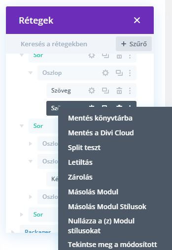 Divi, réteg másolása