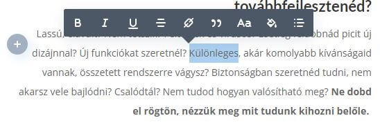 Divi, gyors szövegszerkesztés 