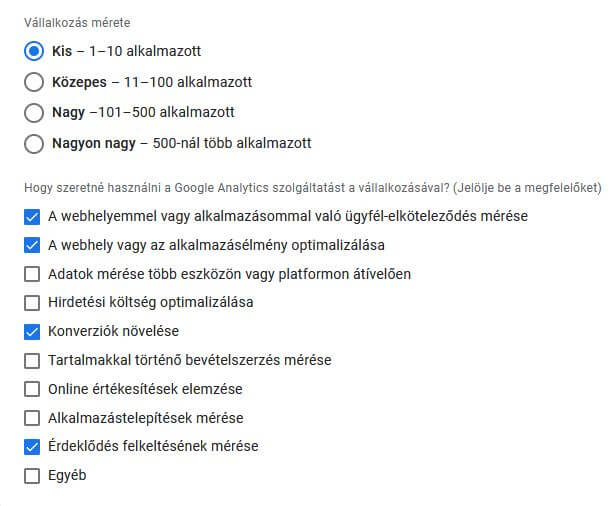 Google Analytics 4 regisztrálás, vállalkozás mérés adatai